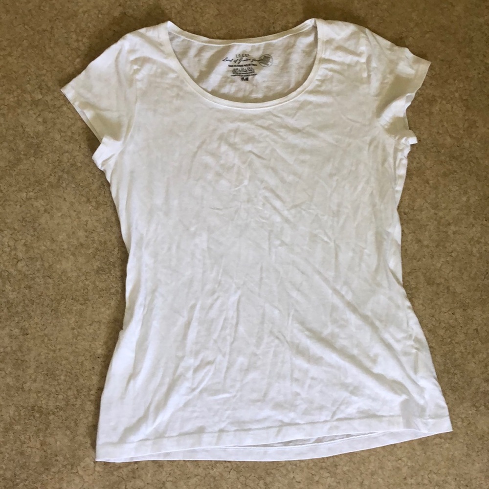 H&M White Shortsleeve Top Size L